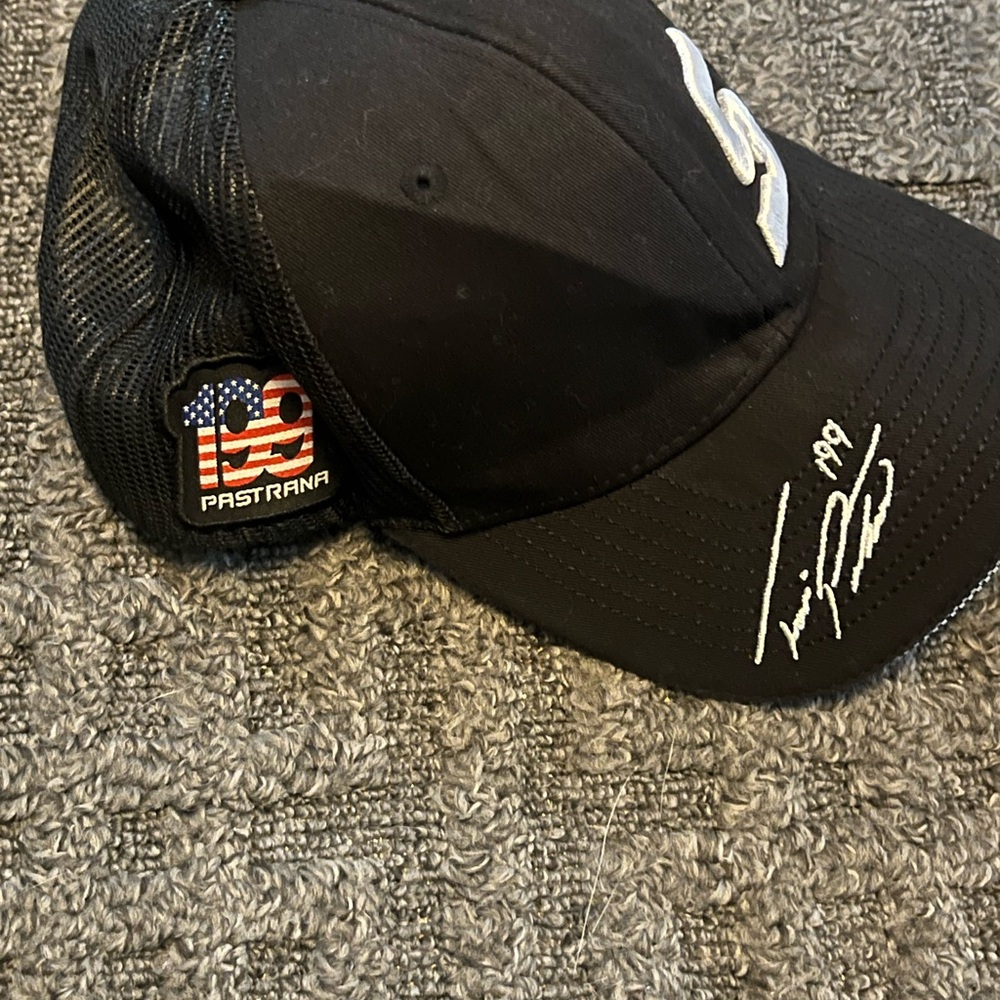 Black Snap-On Mesh Hat Black Limited Edition Rare Travis Pastrana Snap Back